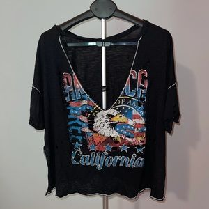 Distressed V-neck shirt